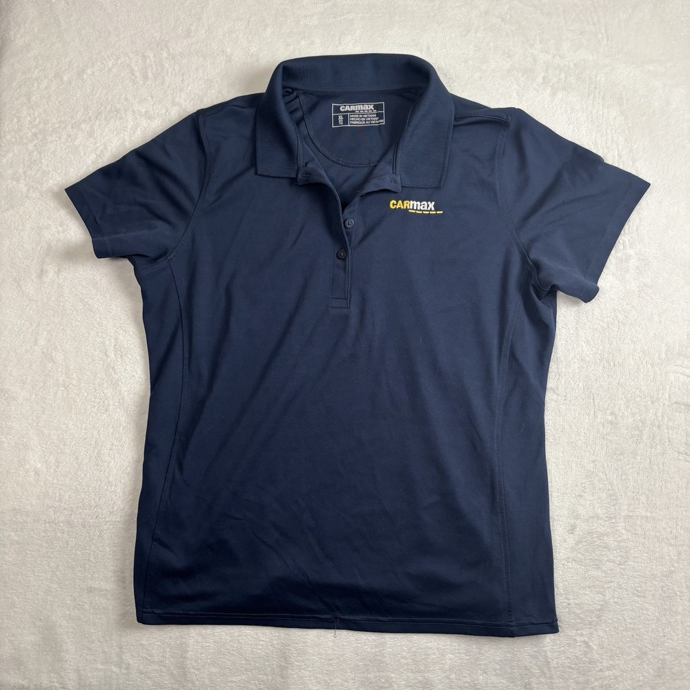 Carmax Blue Short Sleeve Collared Polo Shirt Uniform Employee Women's XL